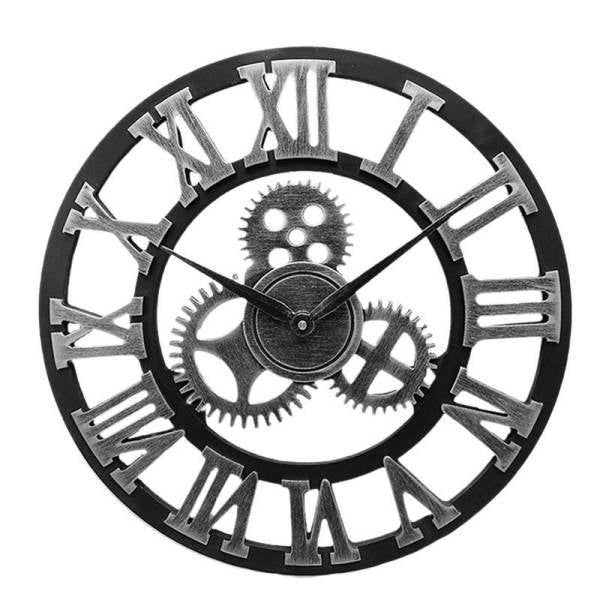 Orologio da parete industrial legno metallo