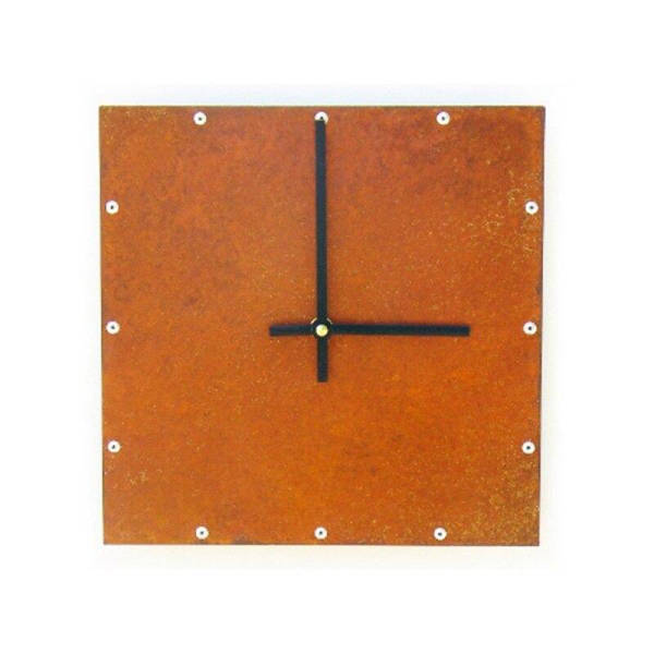 Orologio da parete quadrato effetto ruggine
