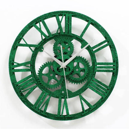 Orologio da parete ingranaggi verde brillante