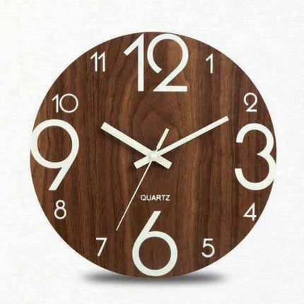 Orologio parete legno luminoso al buio
