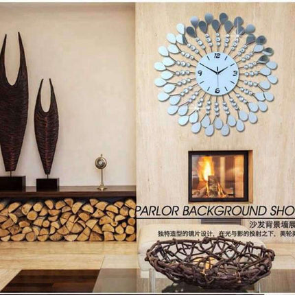 Orologio da parete design pavone specchio