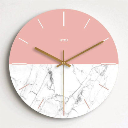 Orologio da parete glitter rosa marmo