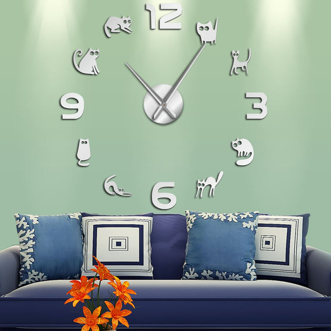 Orologio da parete 3D adesivo gatti