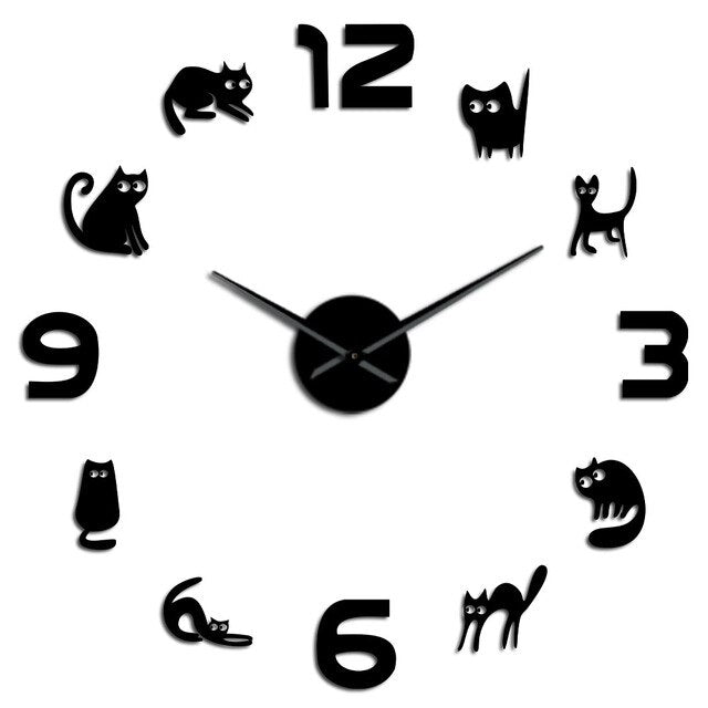 Orologio da parete 3D adesivo gatti