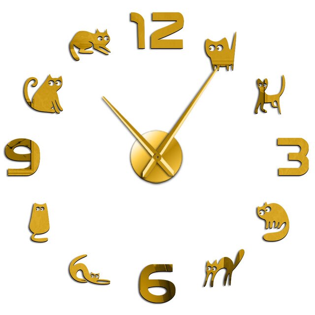 Orologio da parete 3D adesivo gatti