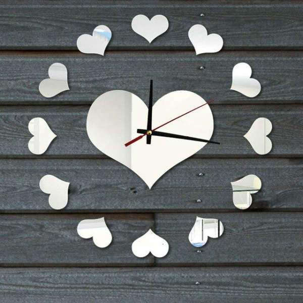 Orologio da Parete Adesivo Forma Cuore