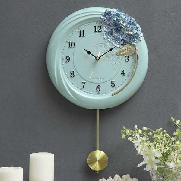 Orologio a Pendolo da Parete Floreale