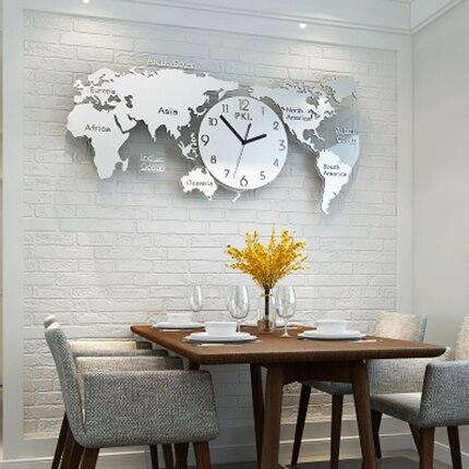 Orologio da Parete Adesivo Grande Mappamondo