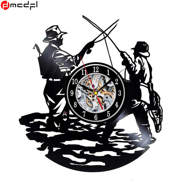 Orologio in vinile tema pesca sportiva