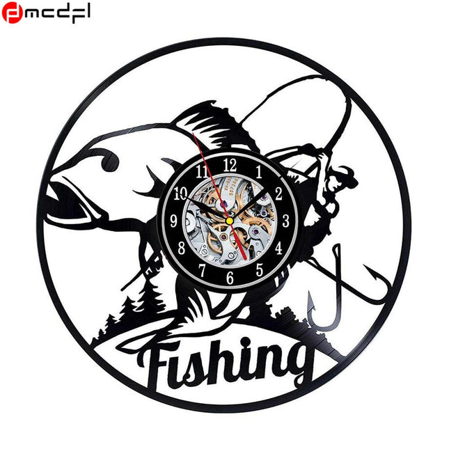 Orologio in vinile tema pesca sportiva