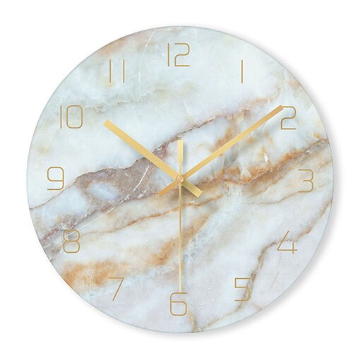 Orologio da parete design marmo numeri oro