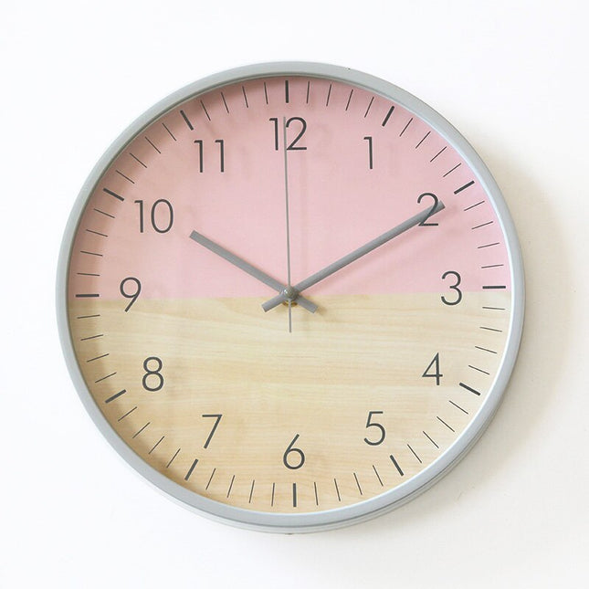 Orologio da parete bicolore rosa e giallo