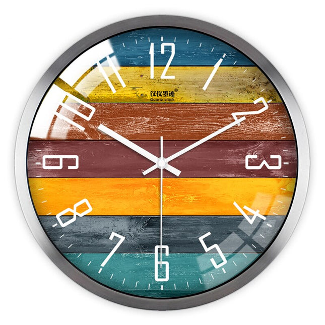 Orologio da parete colorato effetto legno