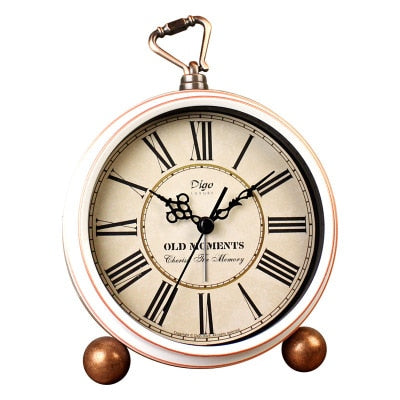 Sveglia da tavolo vintage rotonda dorata