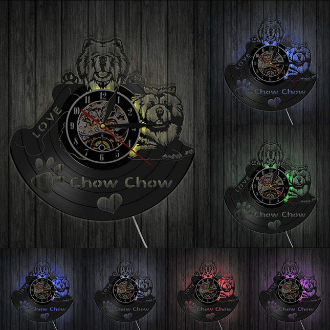 Orologio in vinile cane Chow Chow