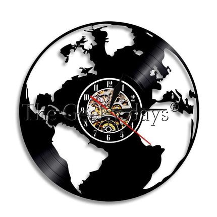 Orologio in vinile design mappamondo