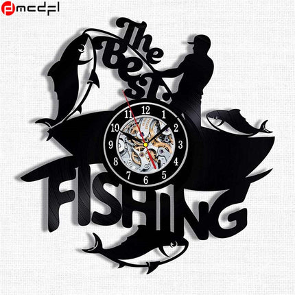 Orologio in vinile tema pesca sportiva