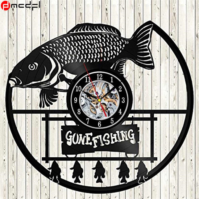 Orologio in vinile tema pesca sportiva