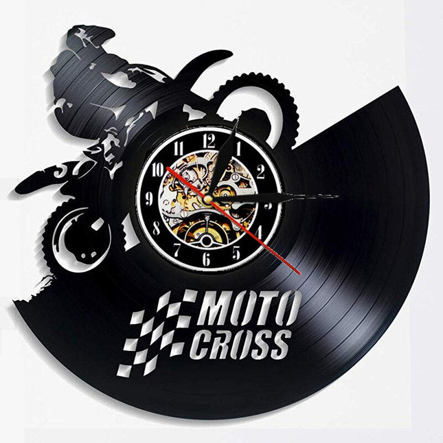 Orologio da parete vinile tema motocross