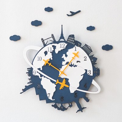 Orologio parete design giro del mondo