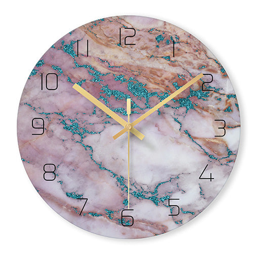Orologio da parete design marmo numeri oro