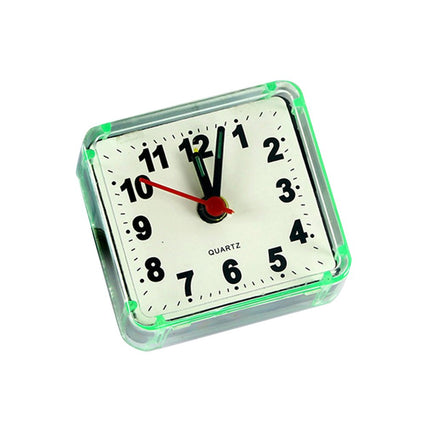 Piccola sveglia analogica con cassa trasparente