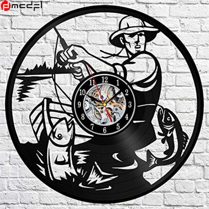 Orologio in vinile tema pesca sportiva