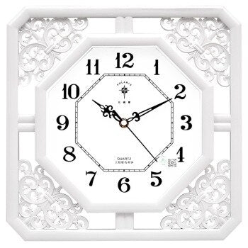 Orologio da parete rotondo bianco decorato