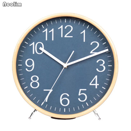 Orologio da comodino rotondo in legno