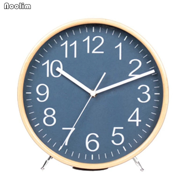 Orologio da comodino rotondo in legno