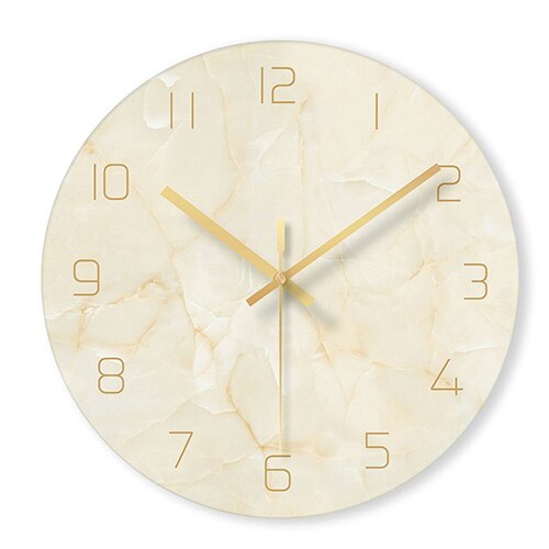 Orologio da parete design marmo numeri oro
