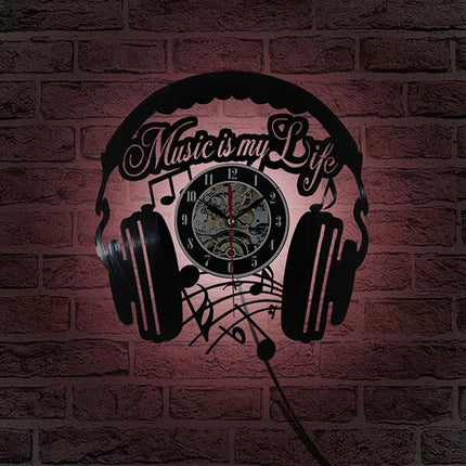 Orologio da parete vinile design cuffie