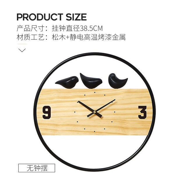 Orologio da parete design con uccelli