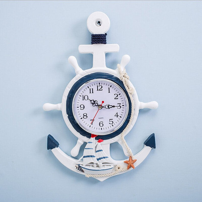 Orologio da parete stile marinaro ancora