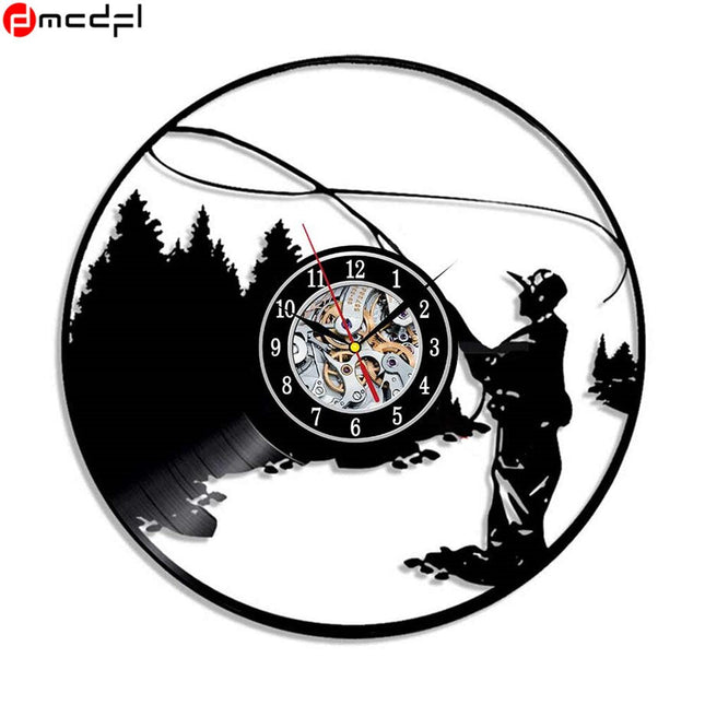 Orologio in vinile tema pesca sportiva