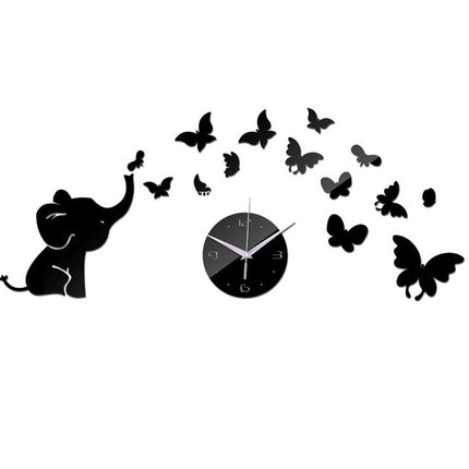 Orologio da parete adesivo elefante specchio