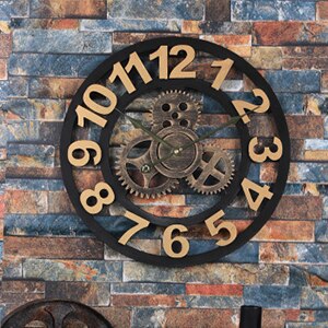 Orologio da parete industrial con ingranaggi