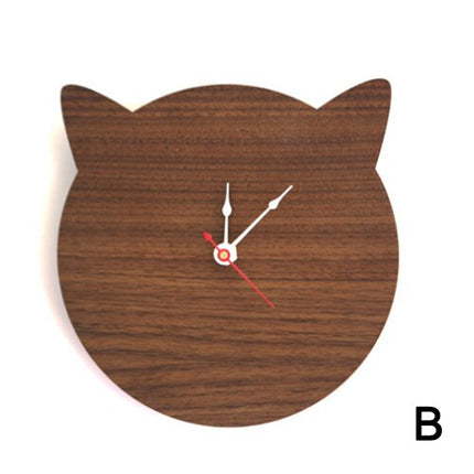 Orologio in legno a forma di gatto