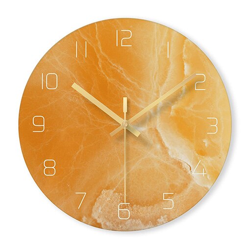 Orologio da parete design marmo numeri oro