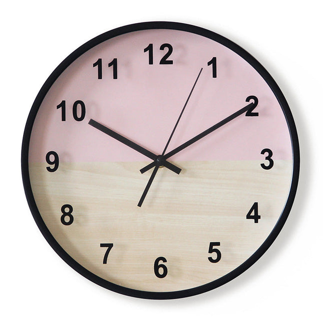 Orologio da parete bicolore rosa e giallo