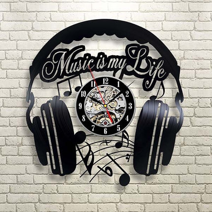 Orologio da parete vinile design cuffie