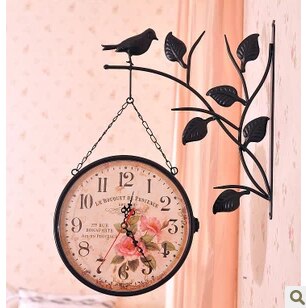 Orologio bifacciale da parete stile stazione