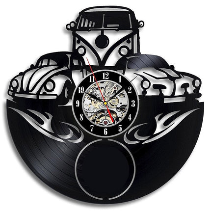 Orologio vinile silhouette auto d'epoca