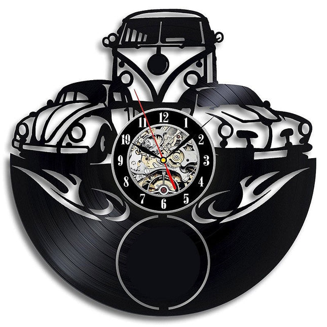 Orologio vinile silhouette auto d'epoca