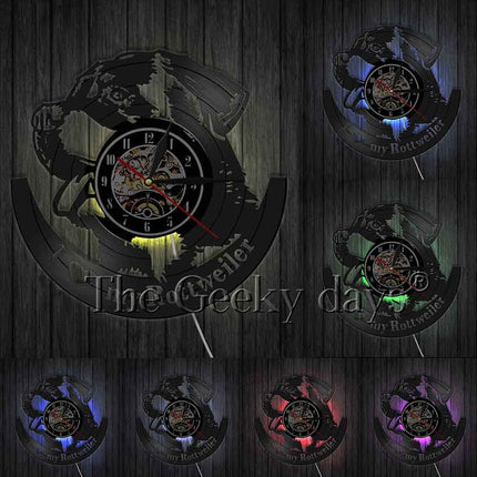 Orologio in vinile per amanti Rottweiler