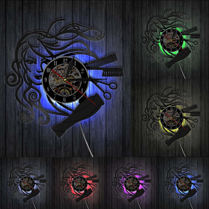 Orologio in vinile per salone parrucchiera