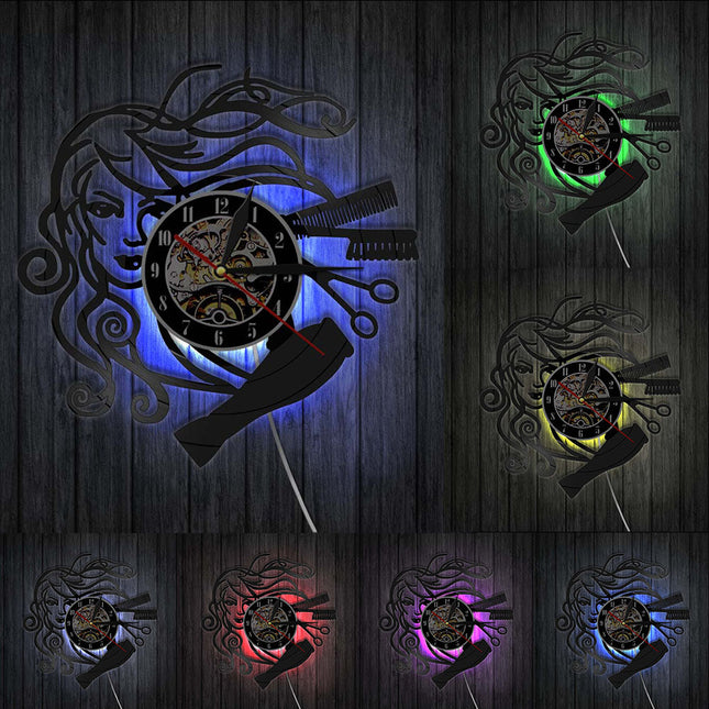 Orologio in vinile per salone parrucchiera