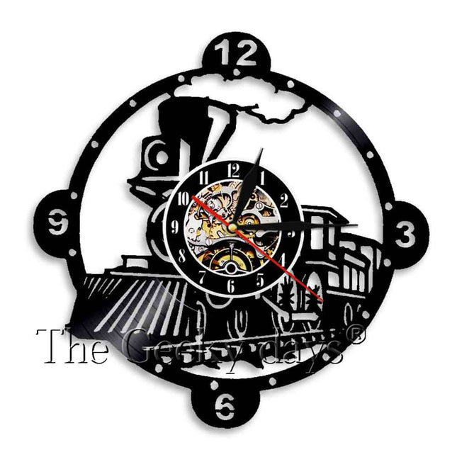 Orologio vinile locomotiva a vapore treno