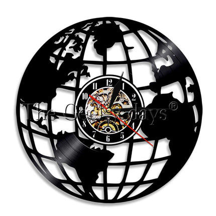 Orologio in vinile design mappamondo