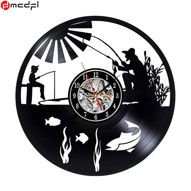 Orologio in vinile tema pesca sportiva